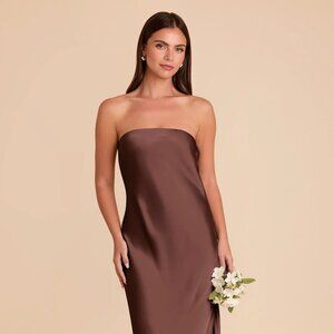 Isla Dress Matte Satin Chocolate Brown